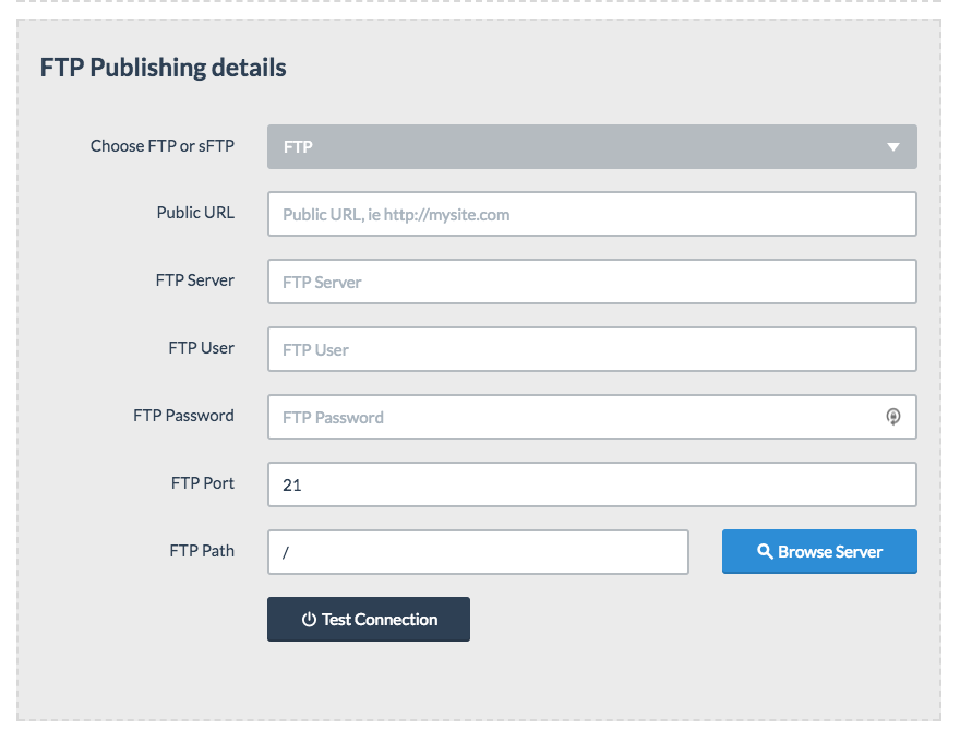 Bloxby - Site Settings modal