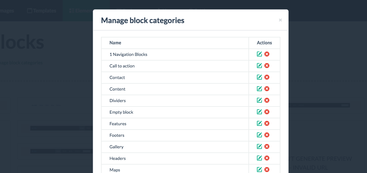 Manage block categories